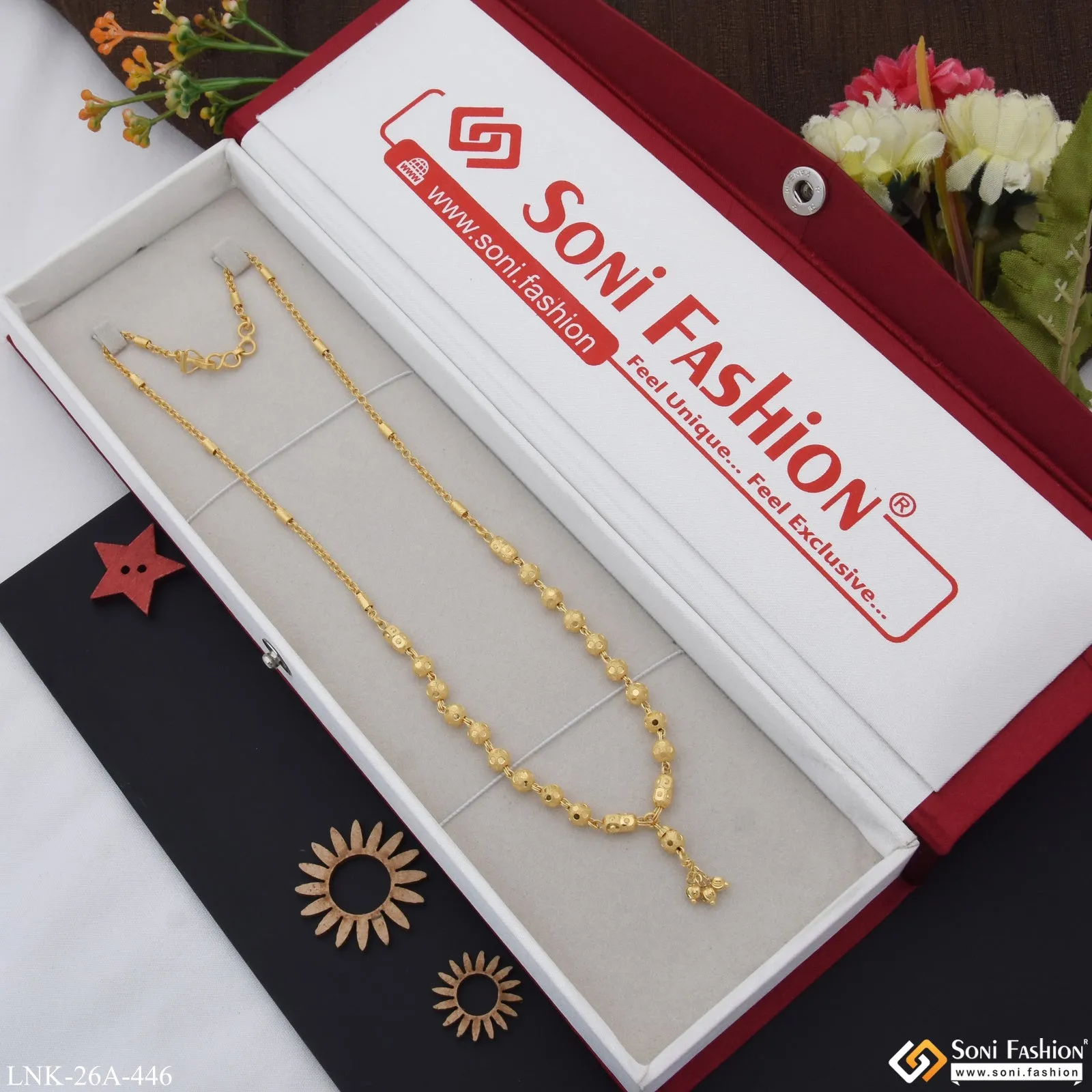 1 Gram Gold Plated Casual Design Designer Necklace for Ladies - Style A446