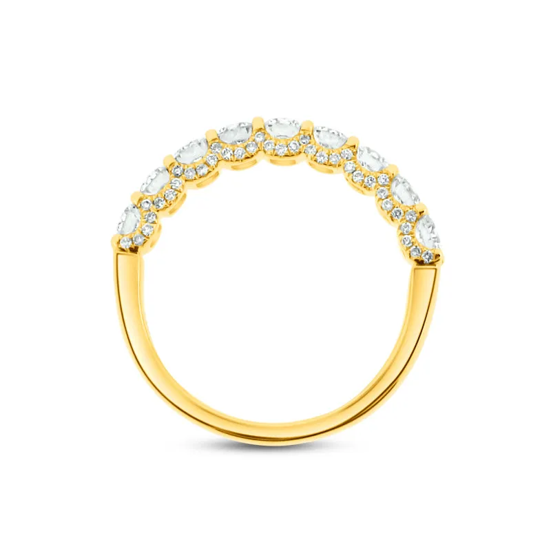 18K YELLOW GOLD 3-SIDED DIAMOND BAND