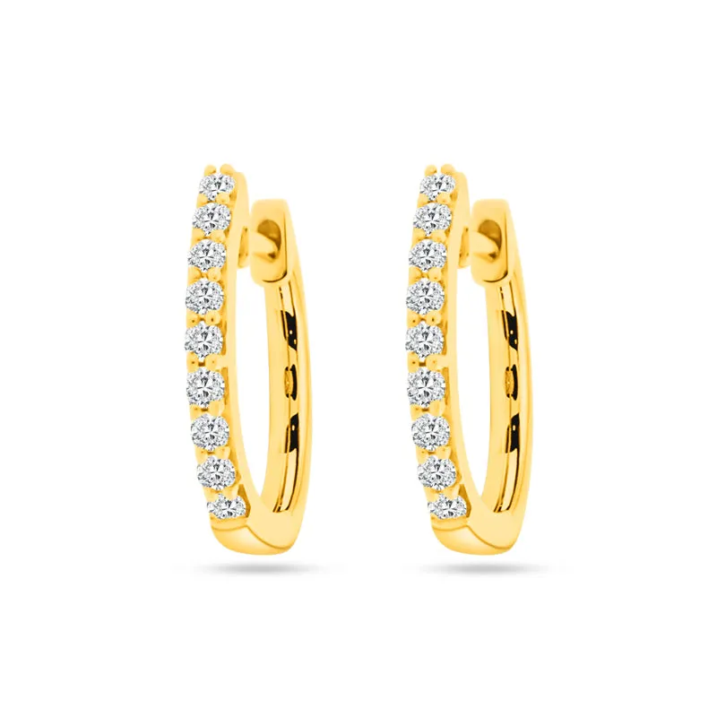 18K YELLOW GOLD SMALL DIAMOND HOOPS