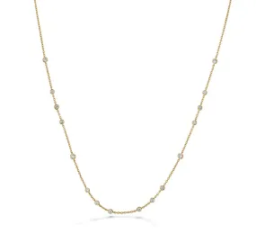 18KY CASCADE DIAMOND NECKLACE .72CT