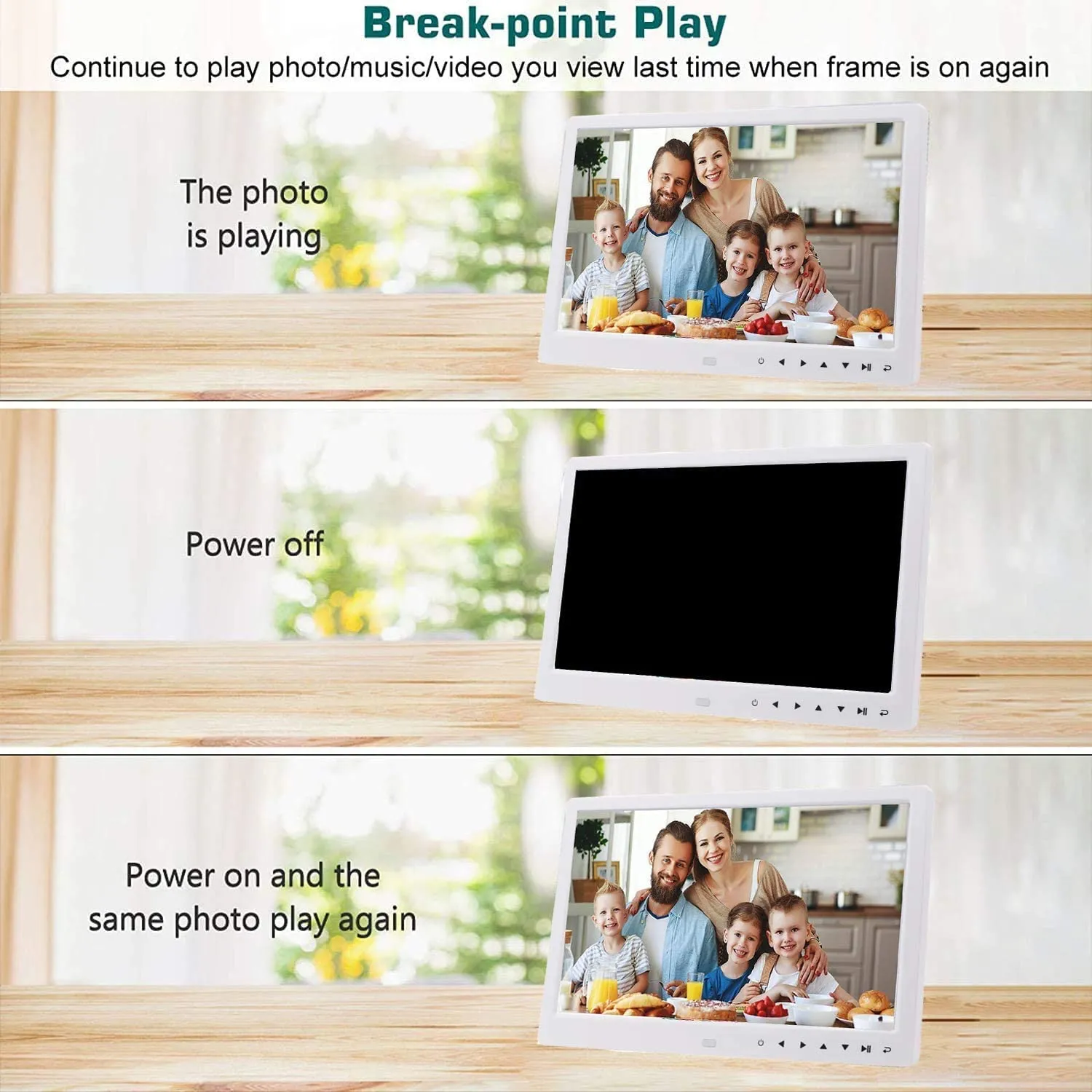 19 Inch Digital Photo Frame, Display, White