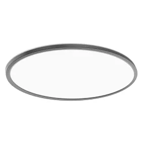 32 in. 50W 6-Way Selectable White Oval Nickel and Matte Black Edge-lit Flat Panel Ceiling Light