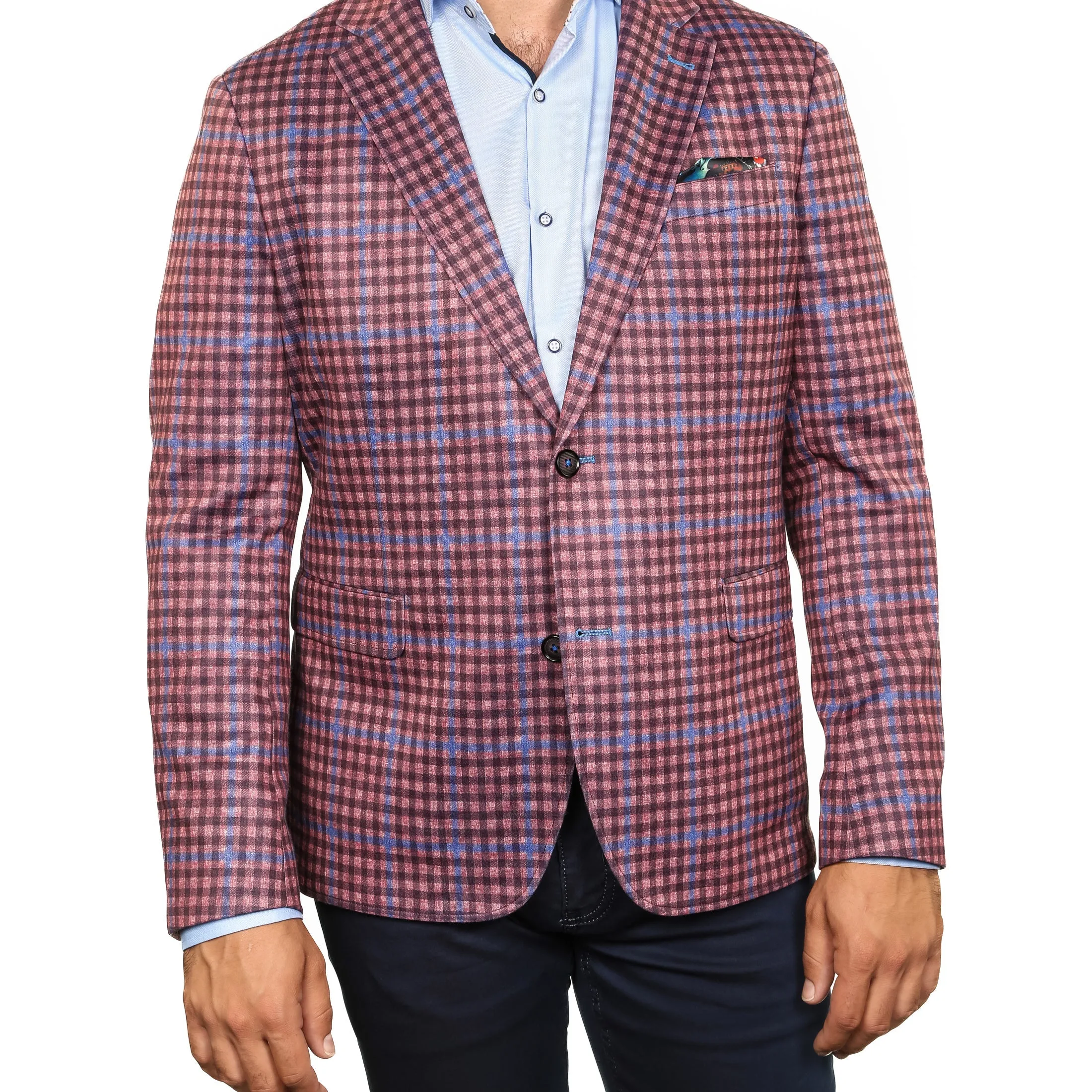7 Downie St. - Craven Red Plaid Stretch Blazer
