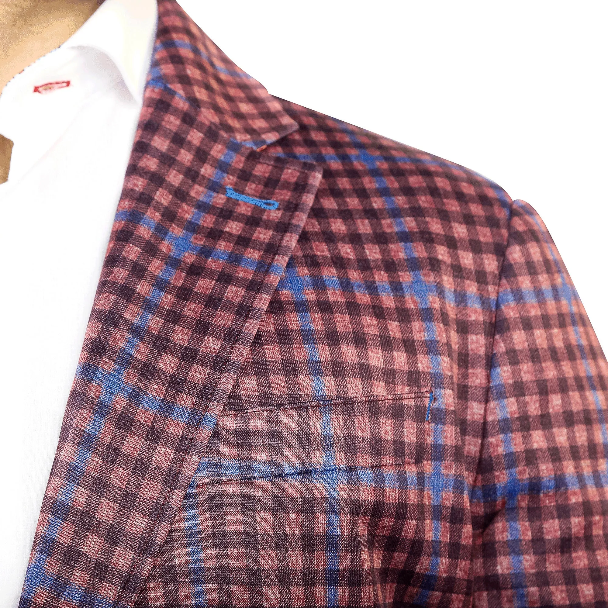7 Downie St. - Craven Red Plaid Stretch Blazer