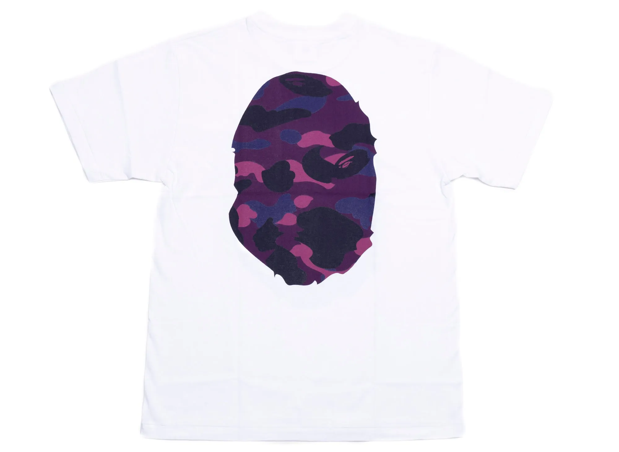 A Bathing Ape Color Camo Big Ape Head Tee in White/Purple