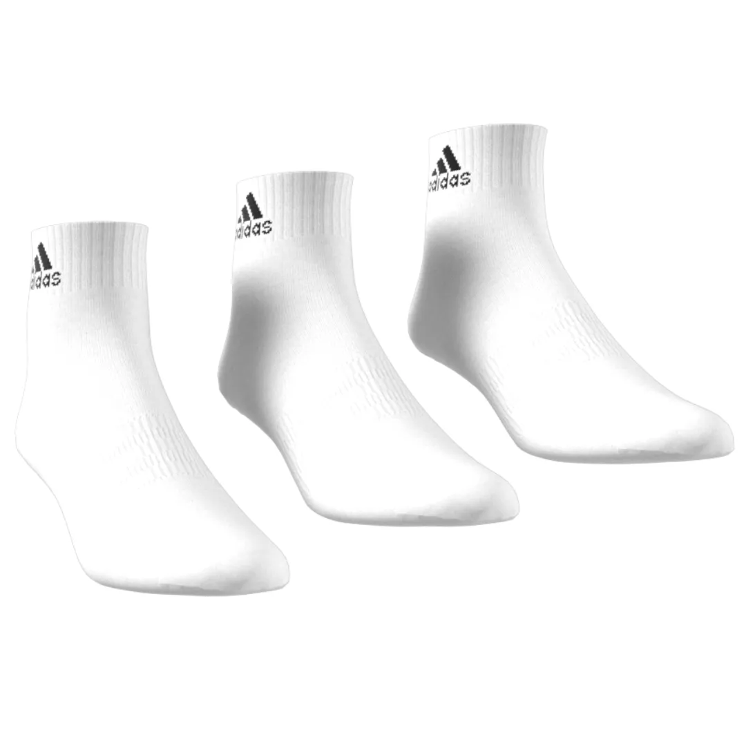 Adidas Thin and Light Ankle Socks 3 Pairs - White / Black