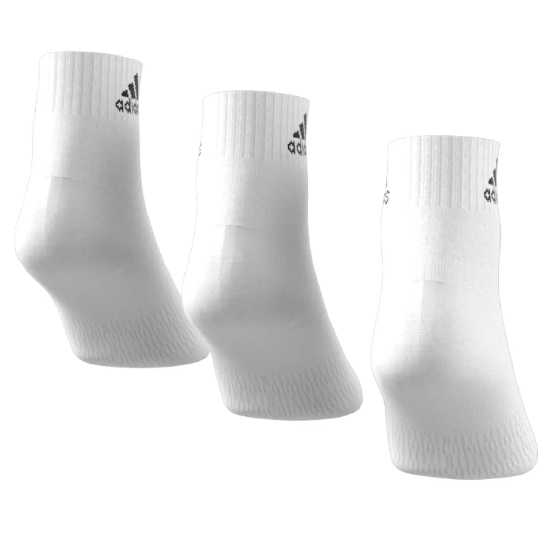 Adidas Thin and Light Ankle Socks 3 Pairs - White / Black