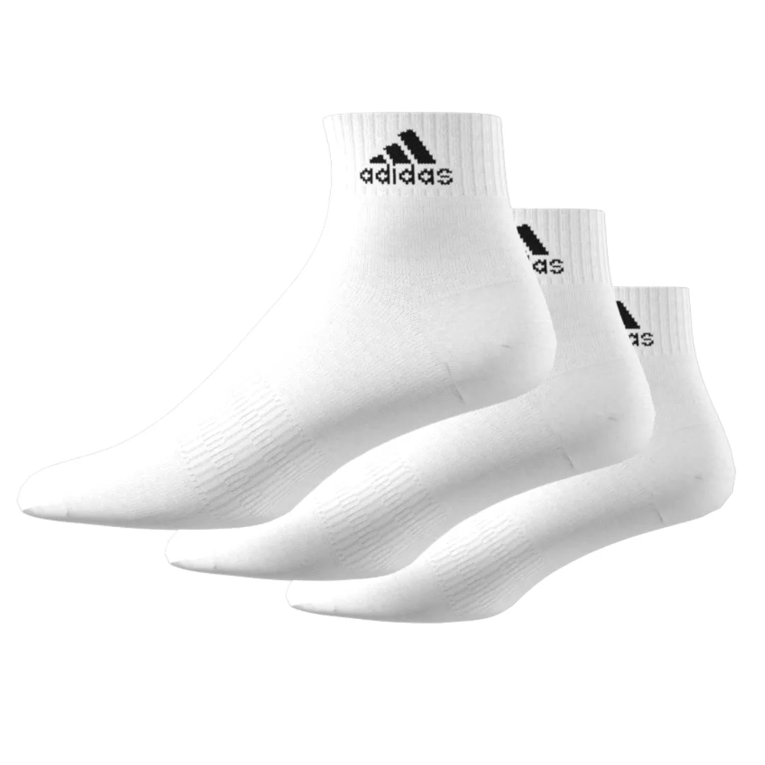 Adidas Thin and Light Ankle Socks 3 Pairs - White / Black