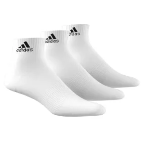 Adidas Thin and Light Ankle Socks 3 Pairs - White / Black