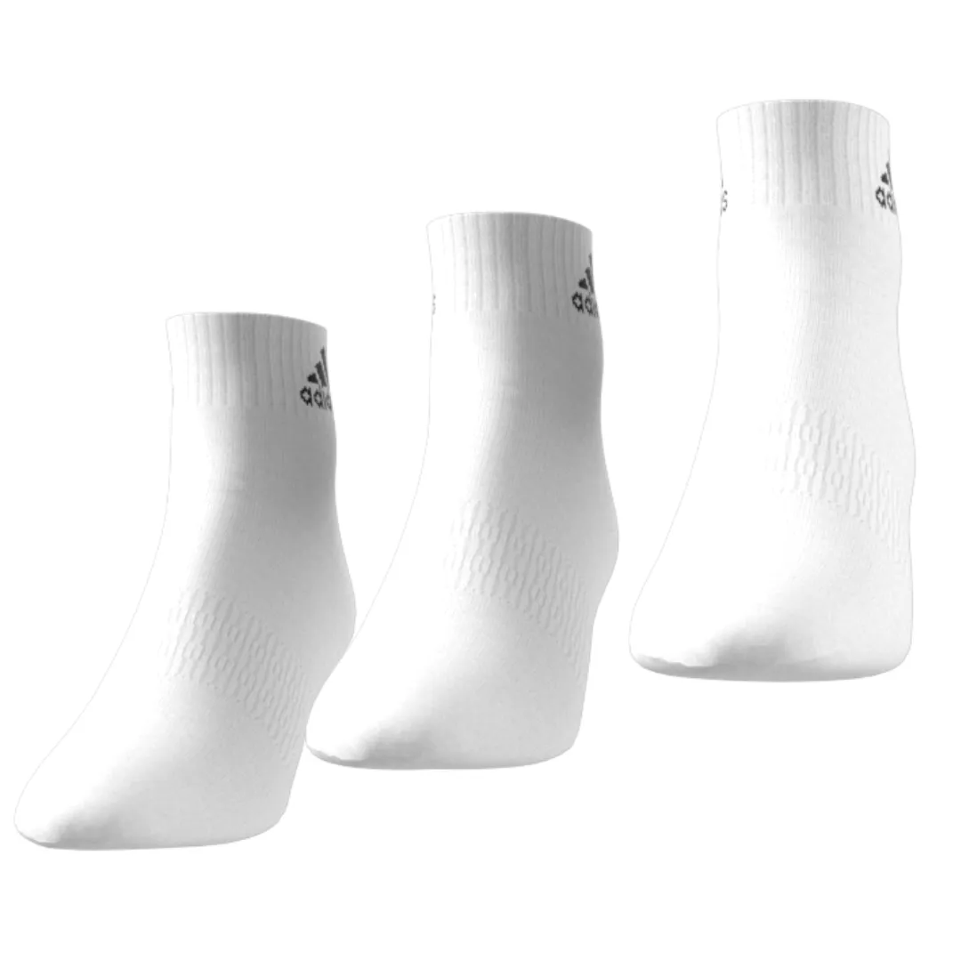 Adidas Thin and Light Ankle Socks 3 Pairs - White / Black