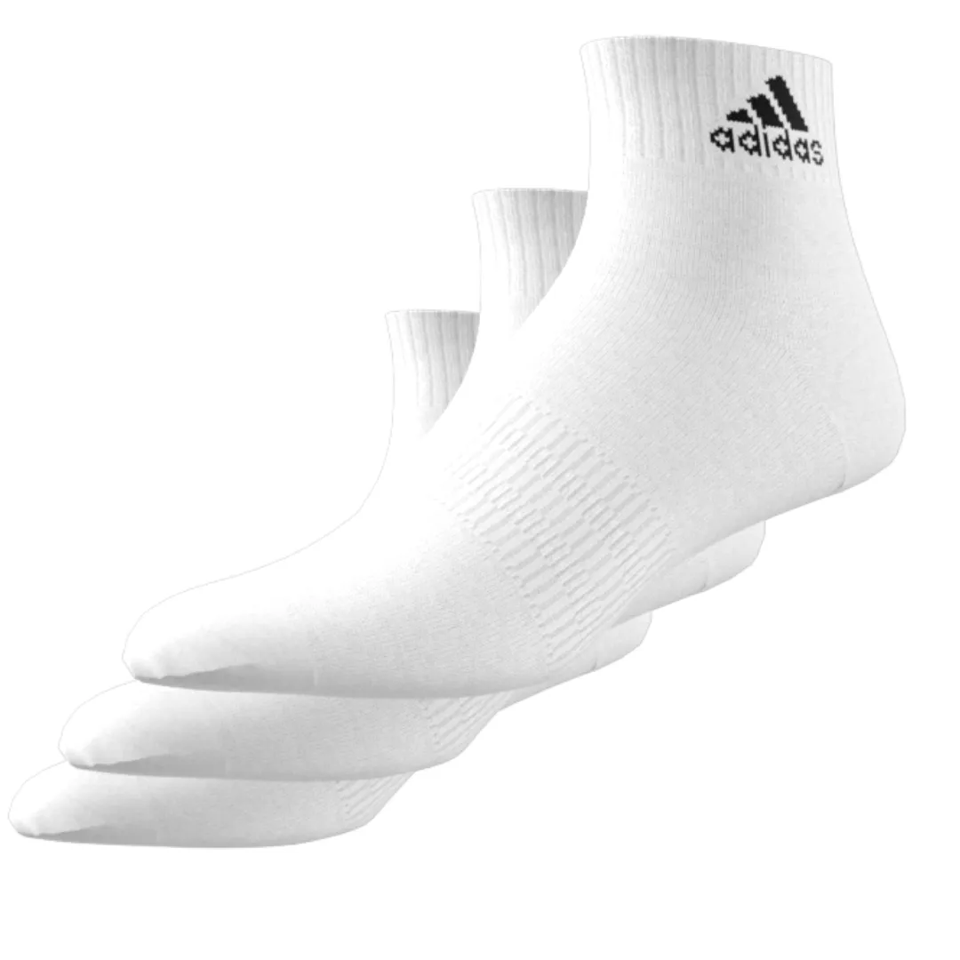 Adidas Thin and Light Ankle Socks 3 Pairs - White / Black
