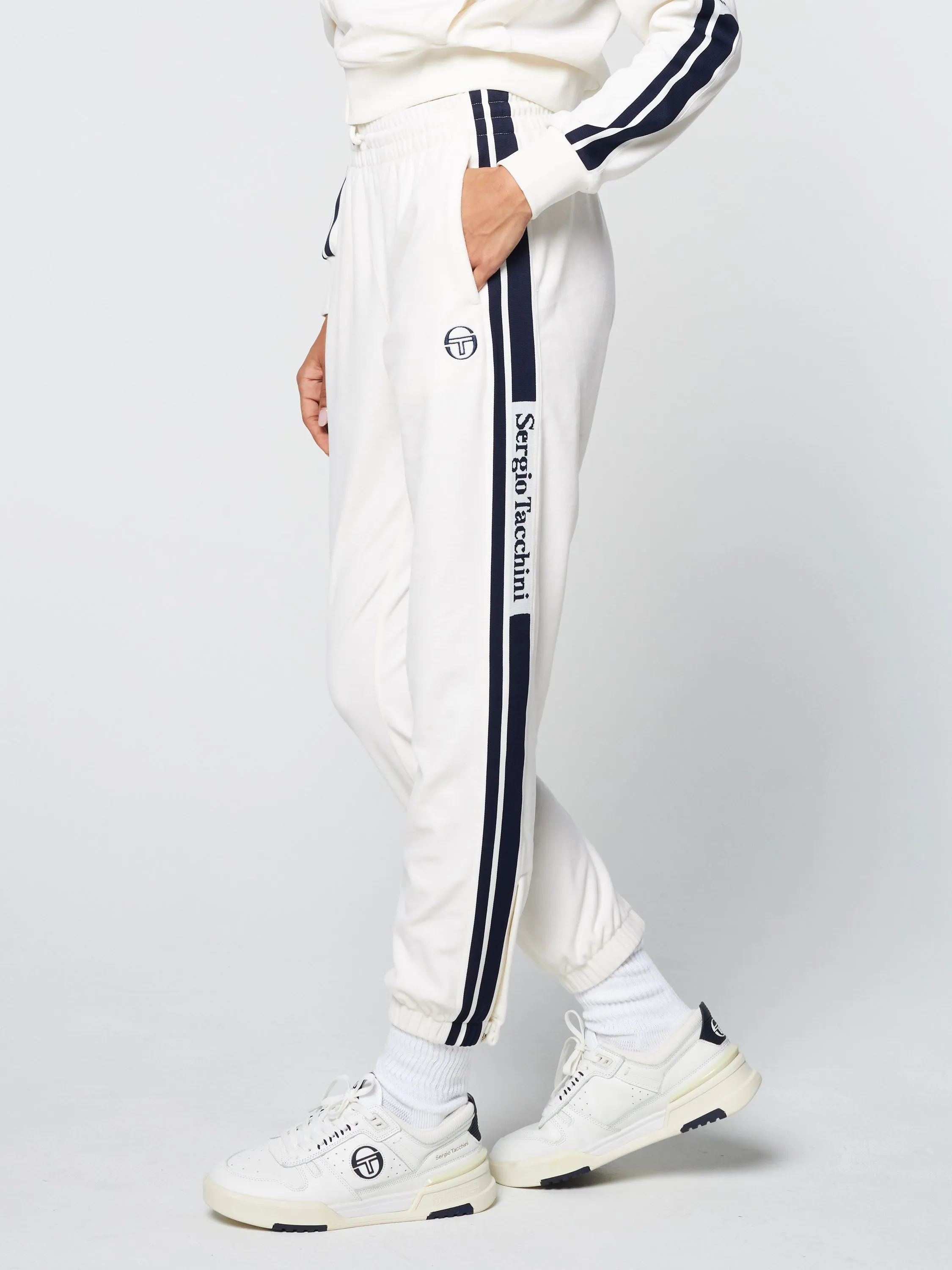 Atri Velour Track Pant- Gardenia