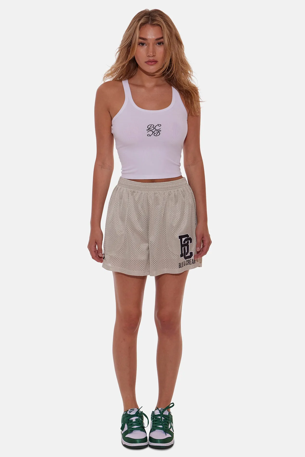 B&C Mirror Logo Tank White