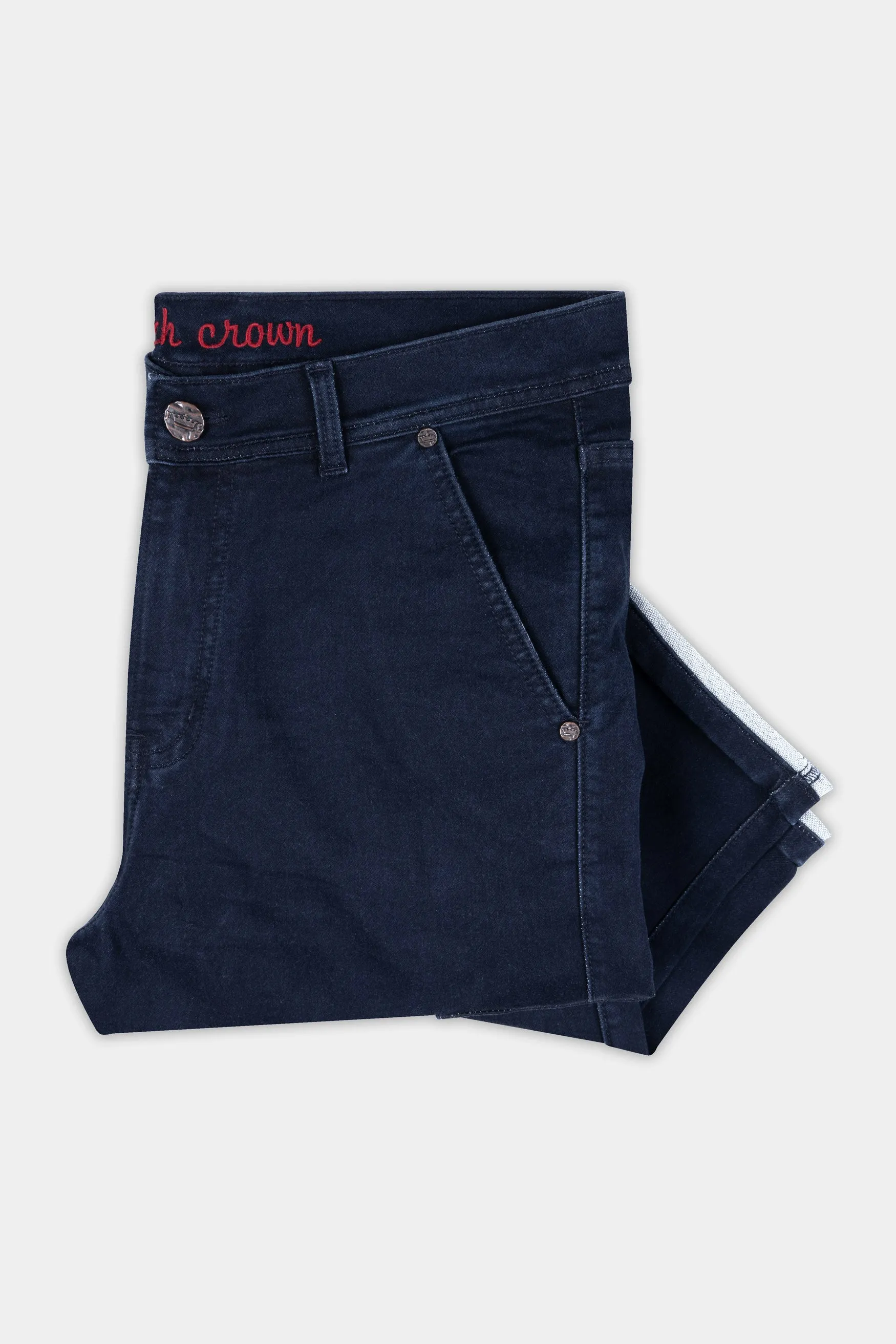 Berry Blue Rinse Wash Camouflage Pockets printed Cargo Denim