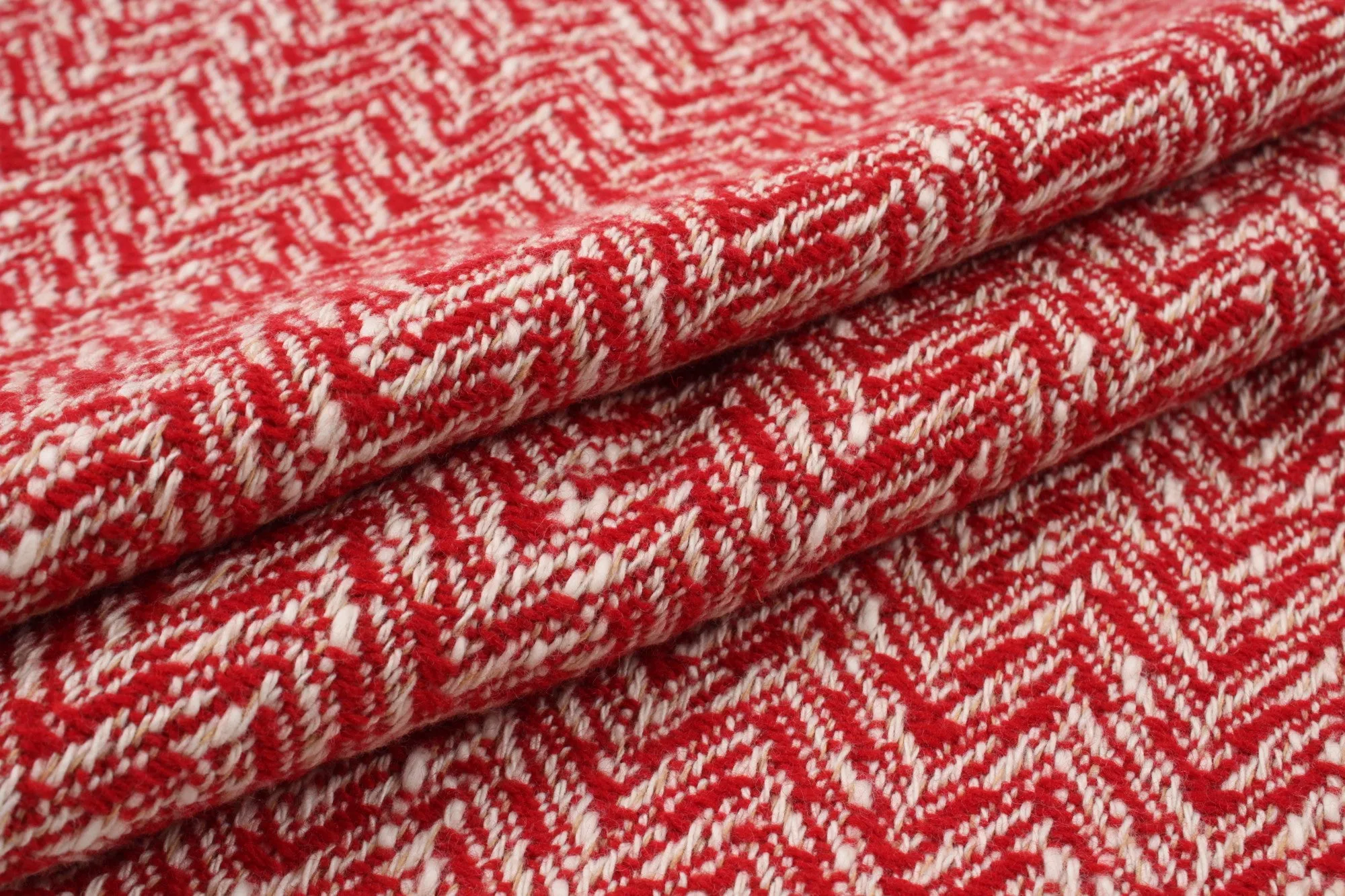 Bi-Color Recycled Wool Chevron for Outwear - 2 Colors Available