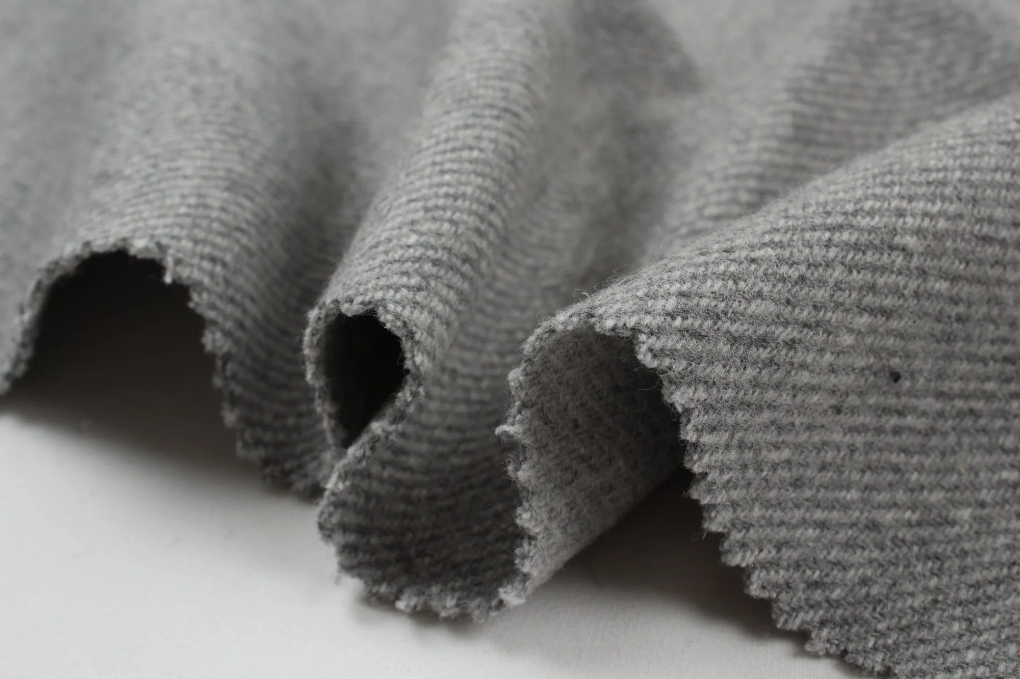 Bi-Color Soft Recycled Wool Twill for Coats - Double Face - Grey