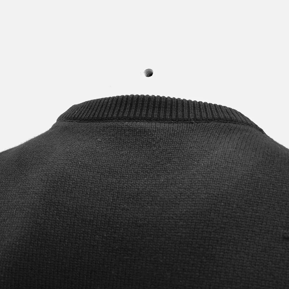 Black Layer Panel Braided Jumper Knitwear