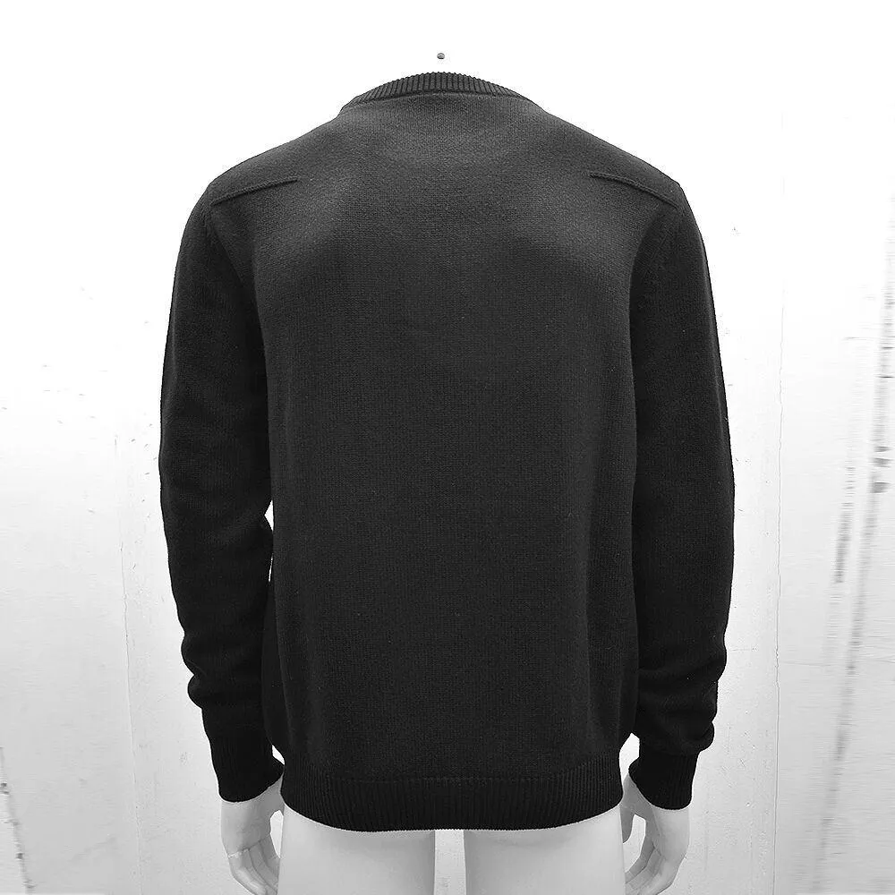 Black Layer Panel Braided Jumper Knitwear
