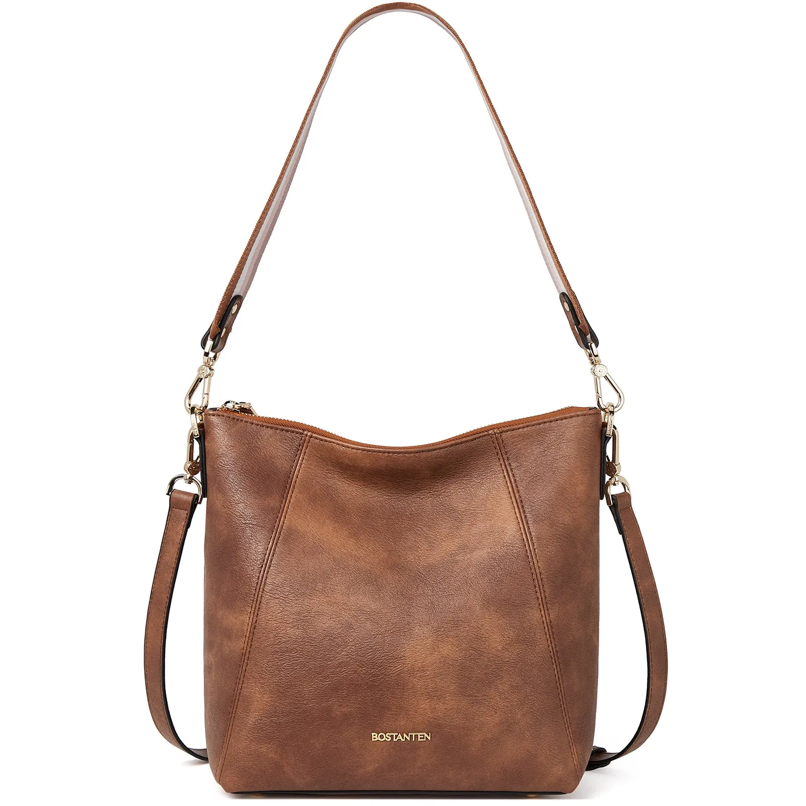 BOSTANTEN Leather Hobo Handbags Designer Purses for Women Shoulder Crossbody Bags