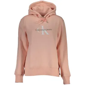 Calvin Klein Chic Pink Fleece Hooded Sweatshirt with Logo Embroidery