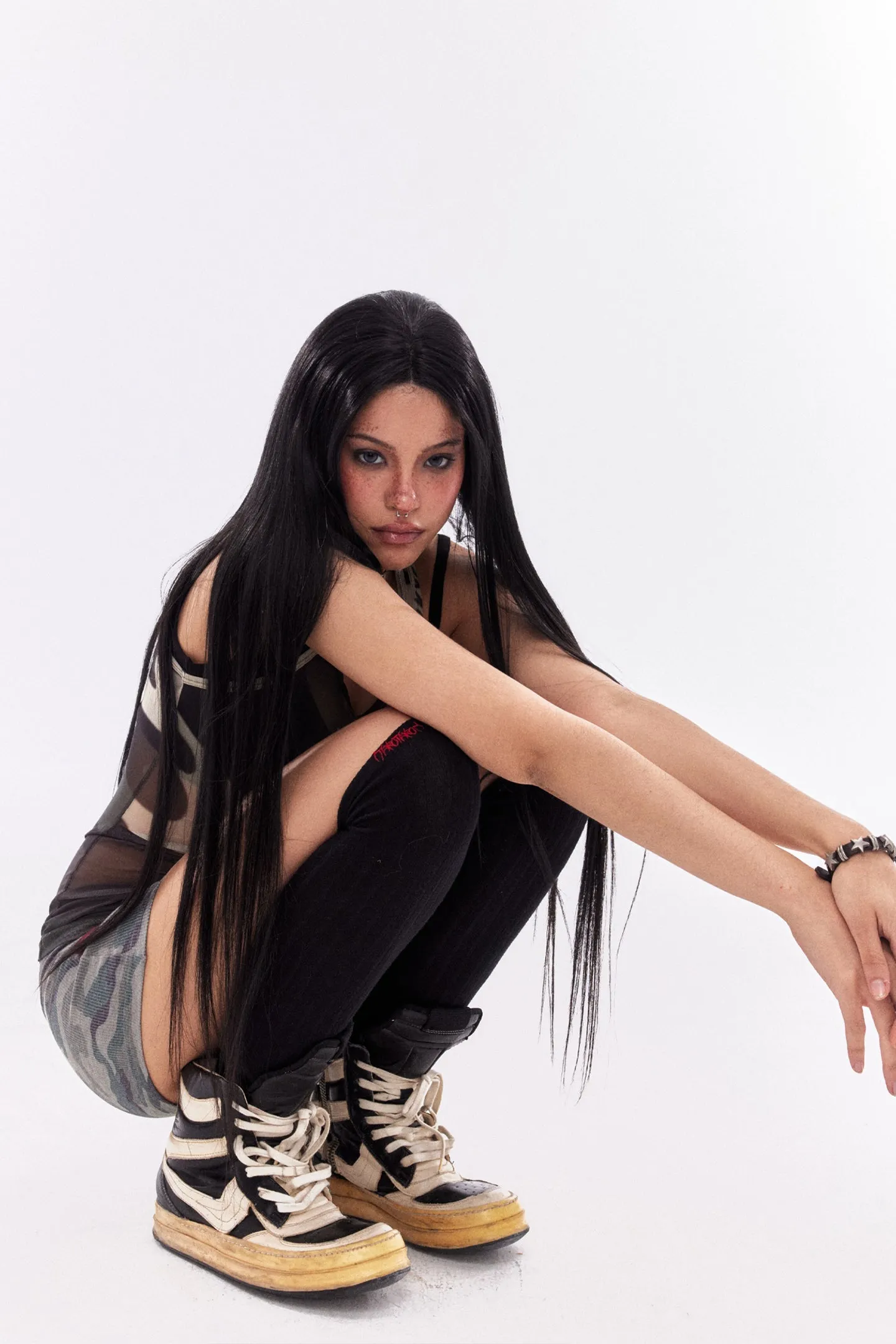 Camouflage Print Mesh Vest