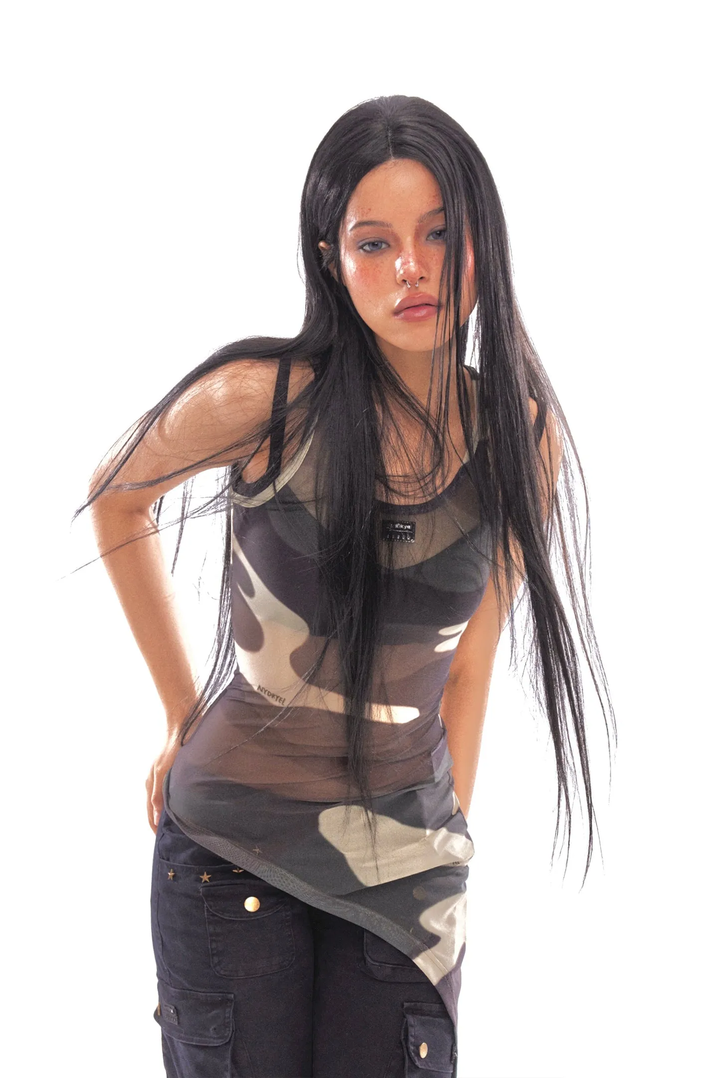 Camouflage Print Mesh Vest