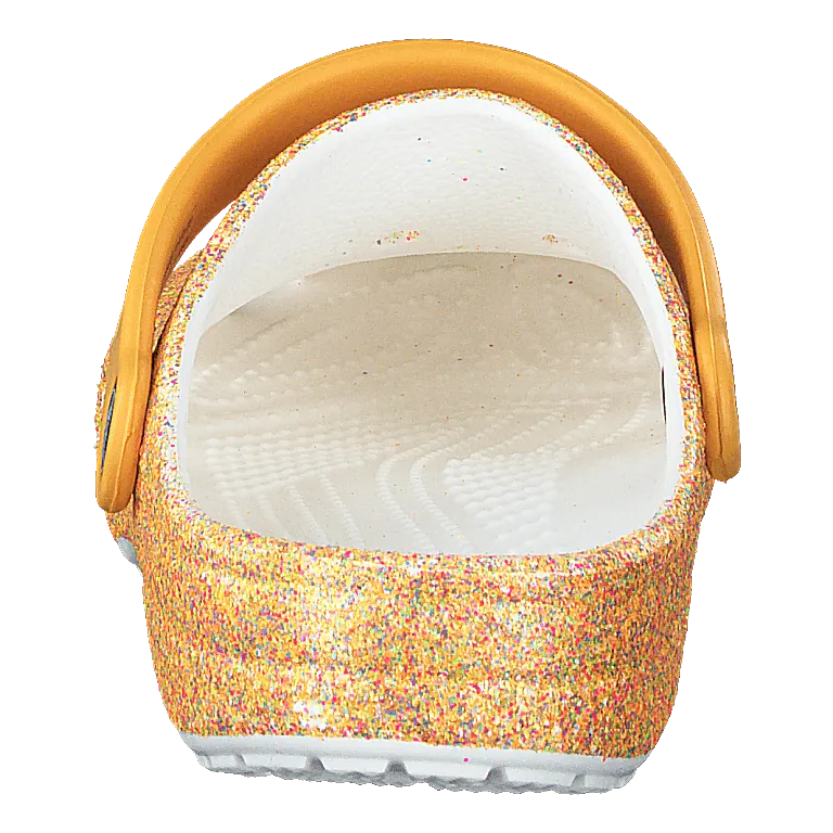 Classic Glitter Clog Kids Orange Sorbet Glitter
