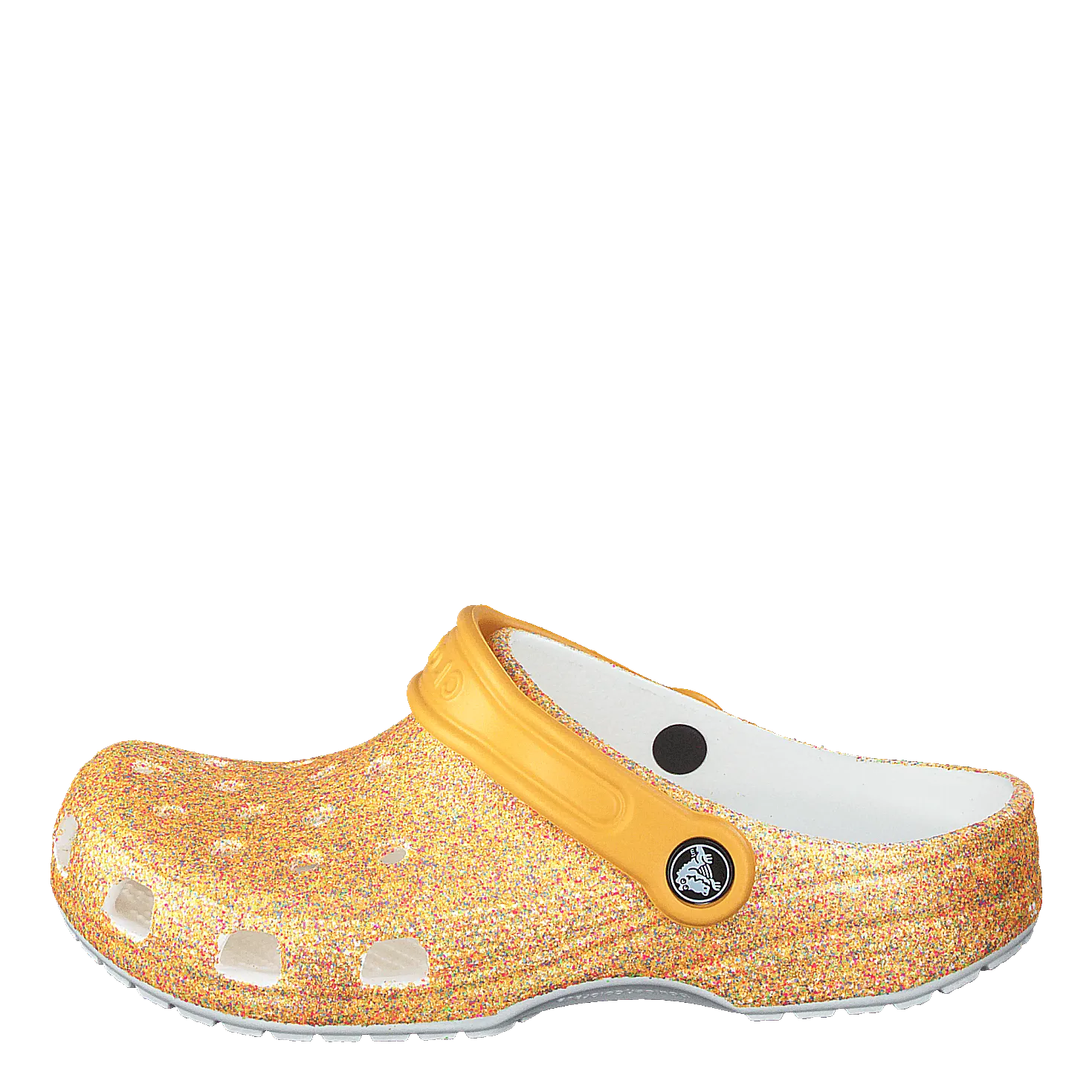 Classic Glitter Clog Kids Orange Sorbet Glitter