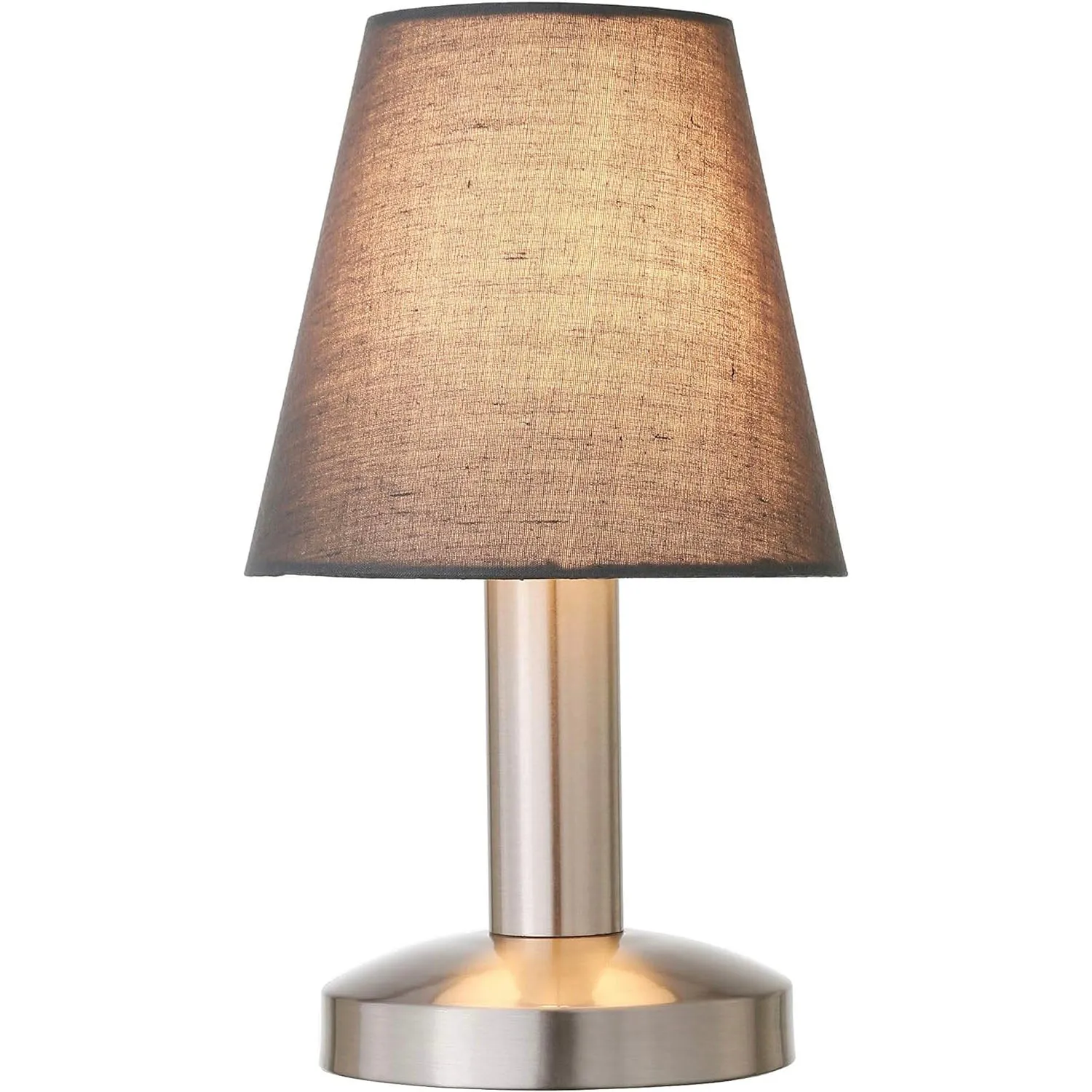 Cone Shape Metal Base Table Lamp with LED Bulb - 5.5" x 5.5" x 9.7", Brushed Nickel