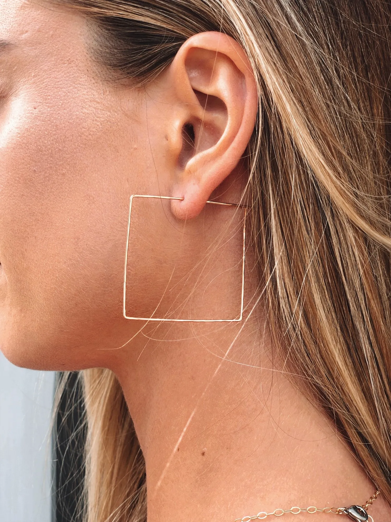 Dainty Rose Gold Square Threaders by Toasted Jewelry