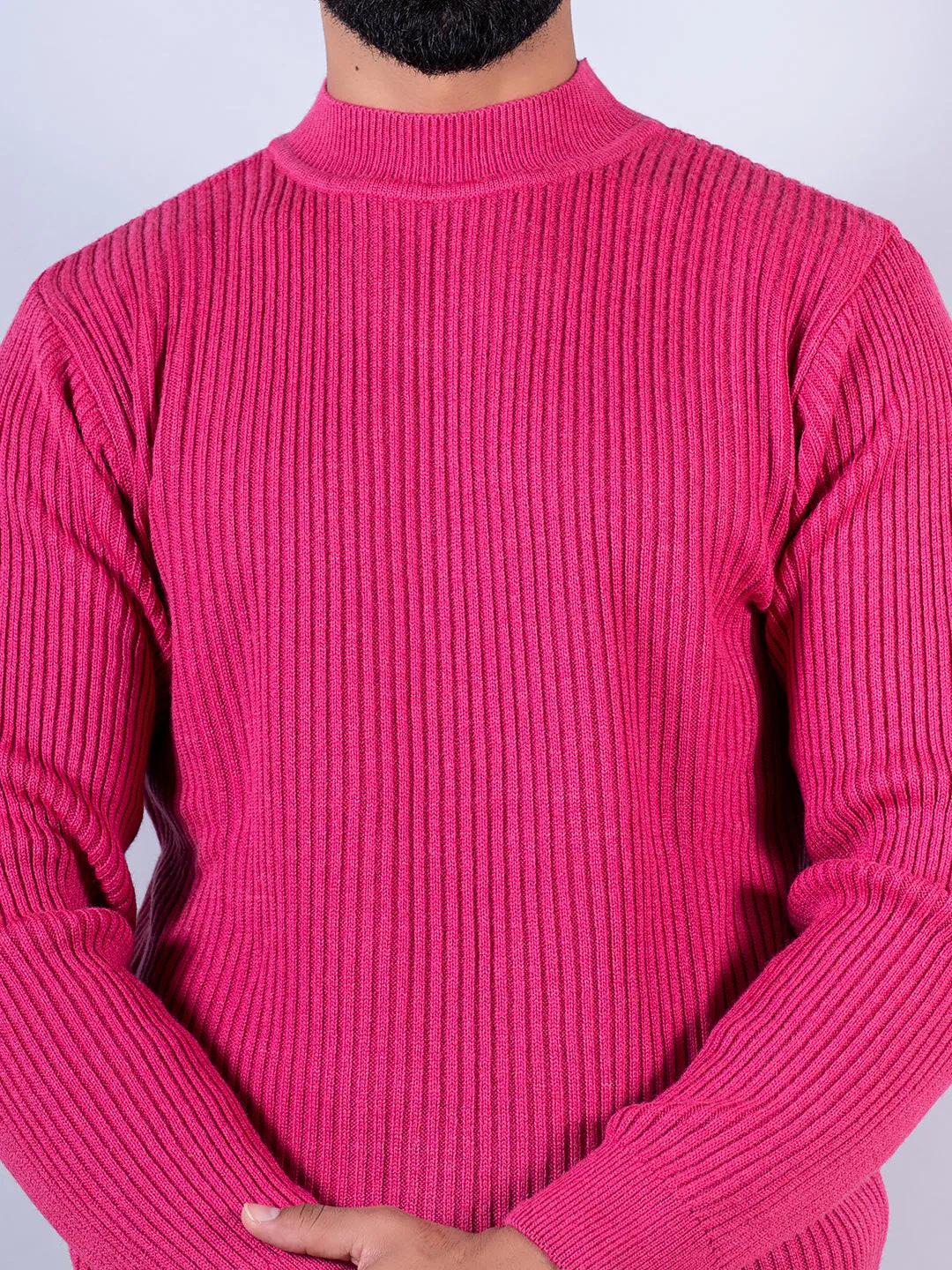 Dark Pink Color Turtle Neck Sweater