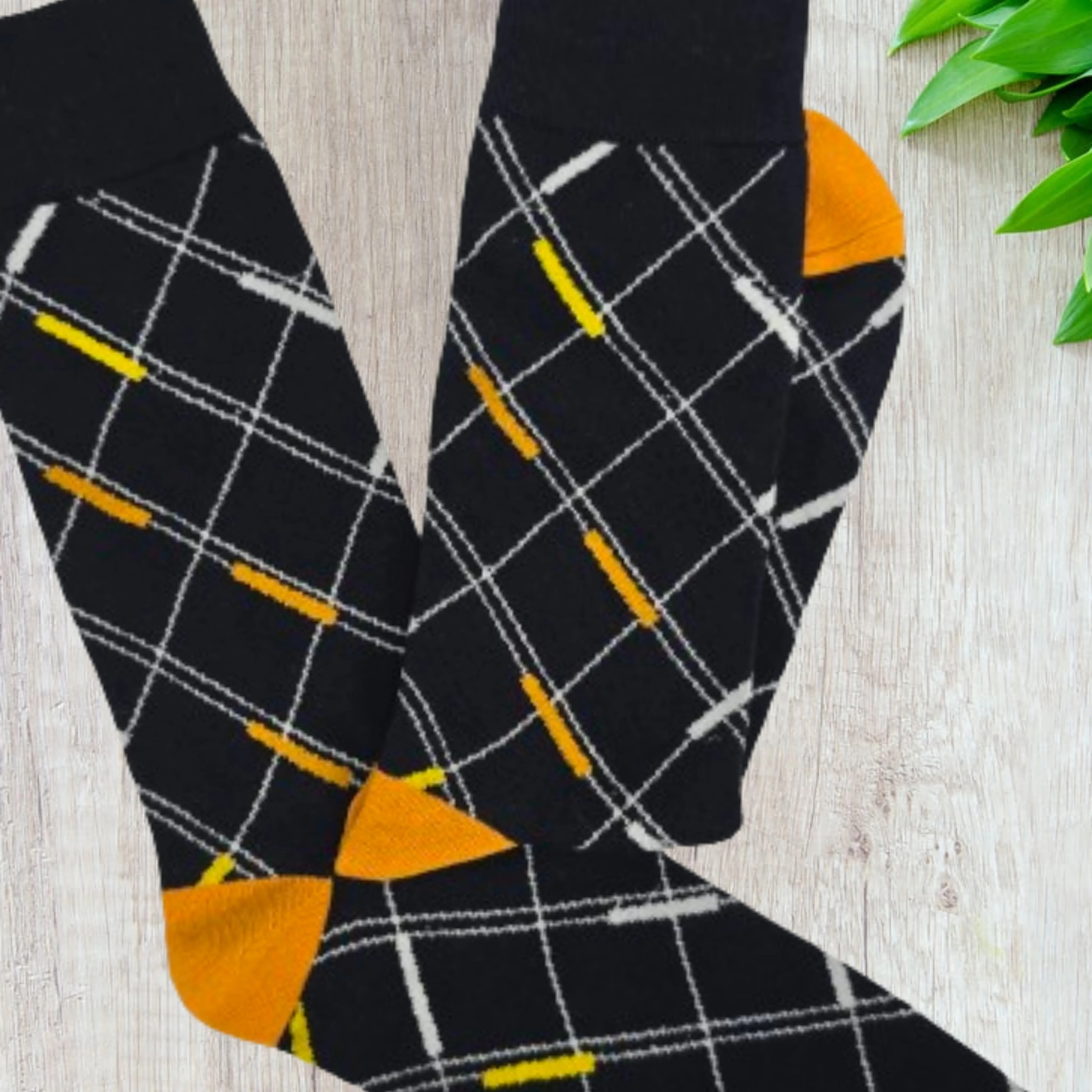 Diagonal Line Grid Socks from the Sock Panda (Adult Large - Men's Shoe Sizes 8-12)