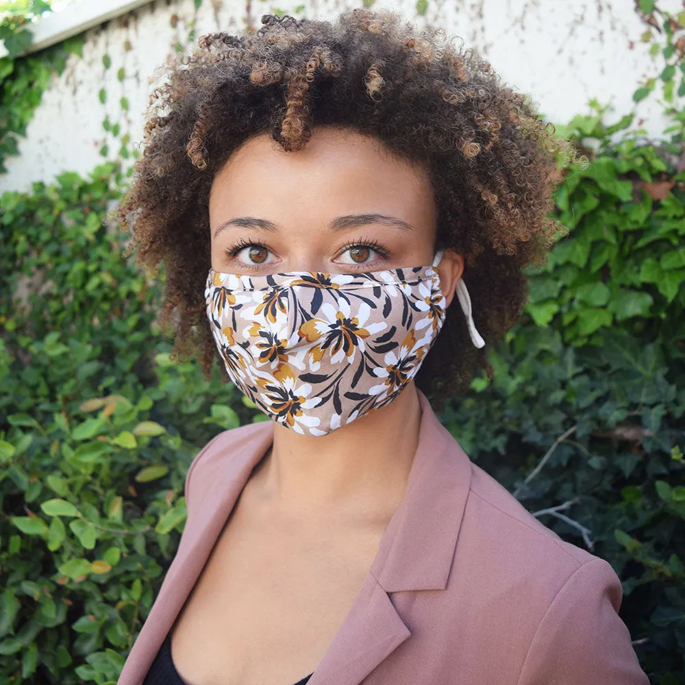 Face Mask Tan Floral