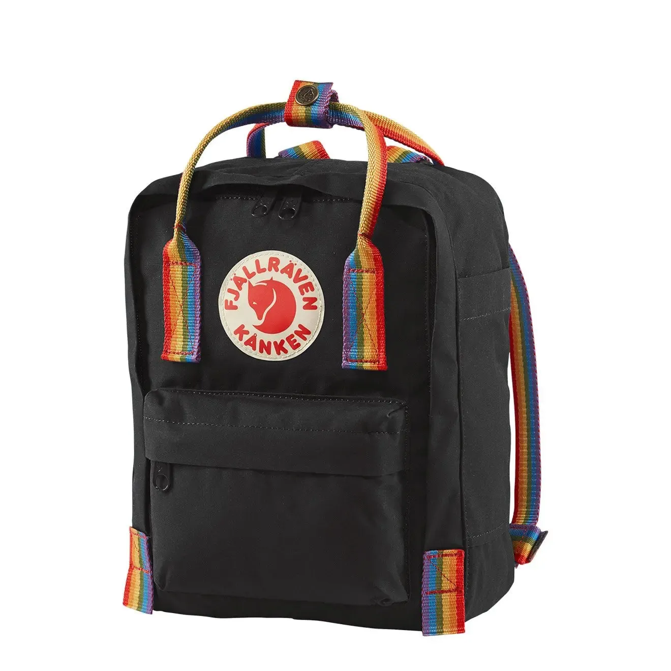 Fjallraven Kanken Rainbow Mini Black Rainbow Pattern