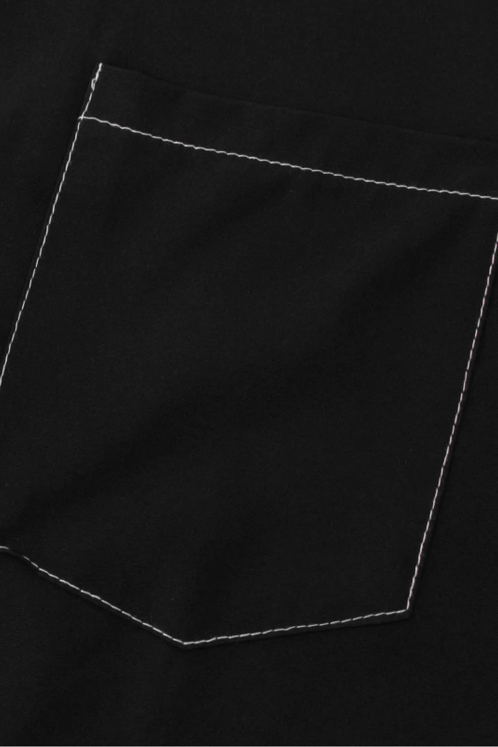 Full Size Contrast Stitching Pocket Shirt