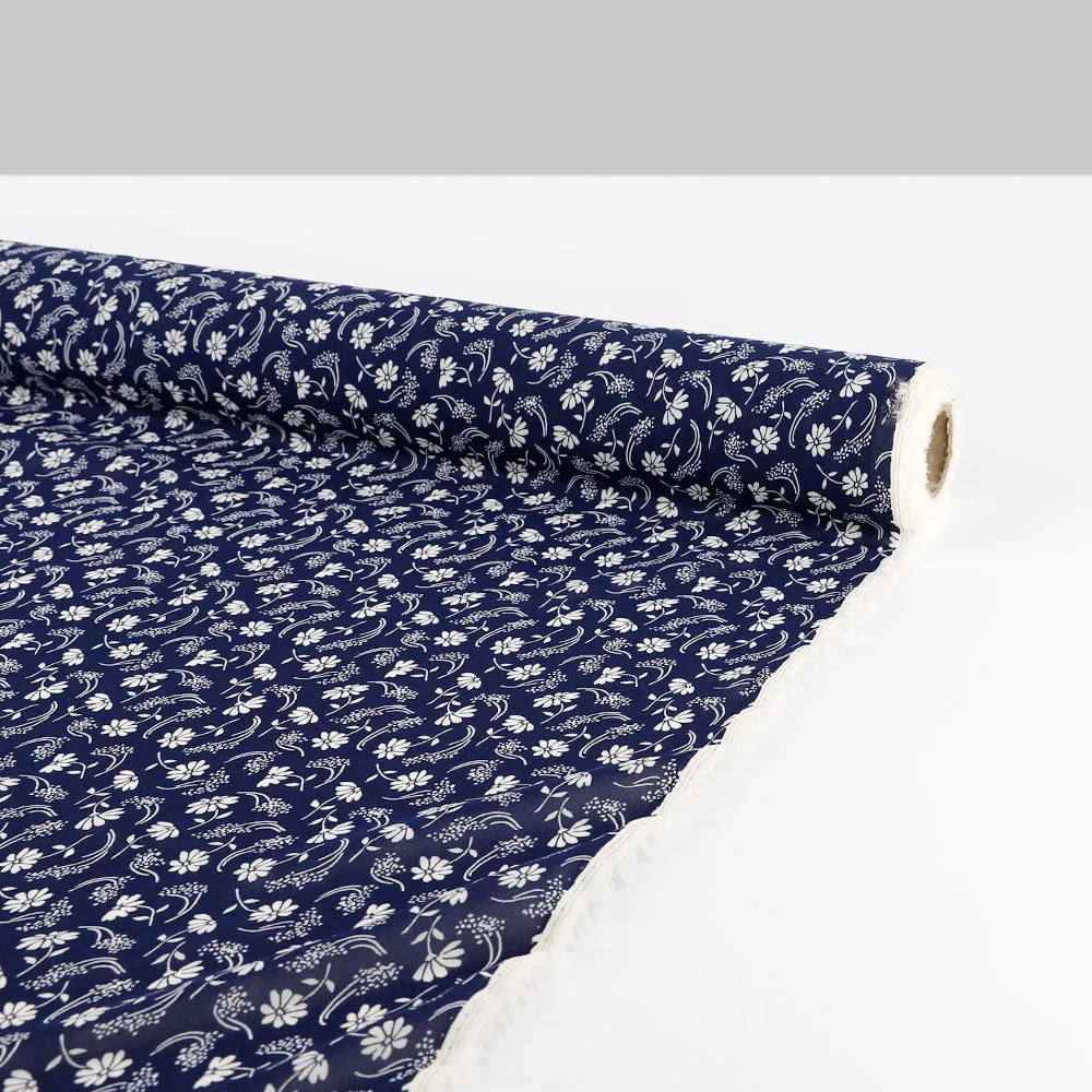 Gypsophila Daisy Viscose Georgette - Navy