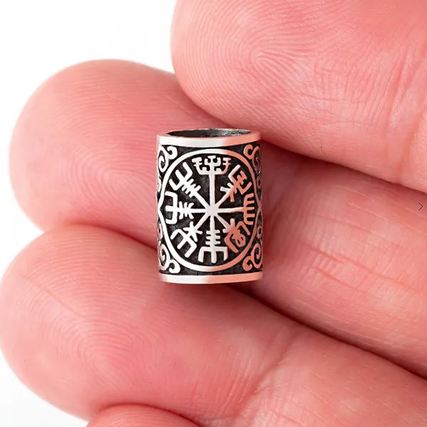 Icelandic Wayfinder Beard Bead - Sterling Silver