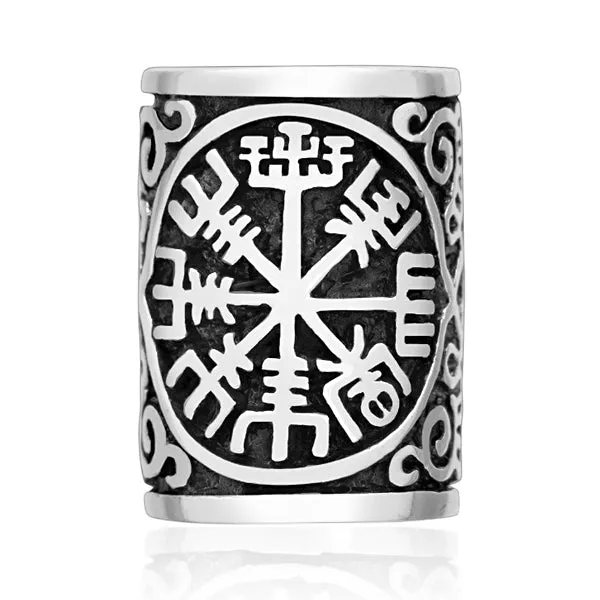 Icelandic Wayfinder Beard Bead - Sterling Silver