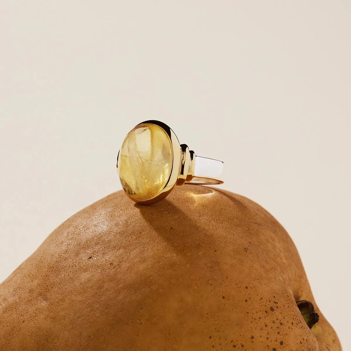 Limoncello Citrine Two-Tone Ring