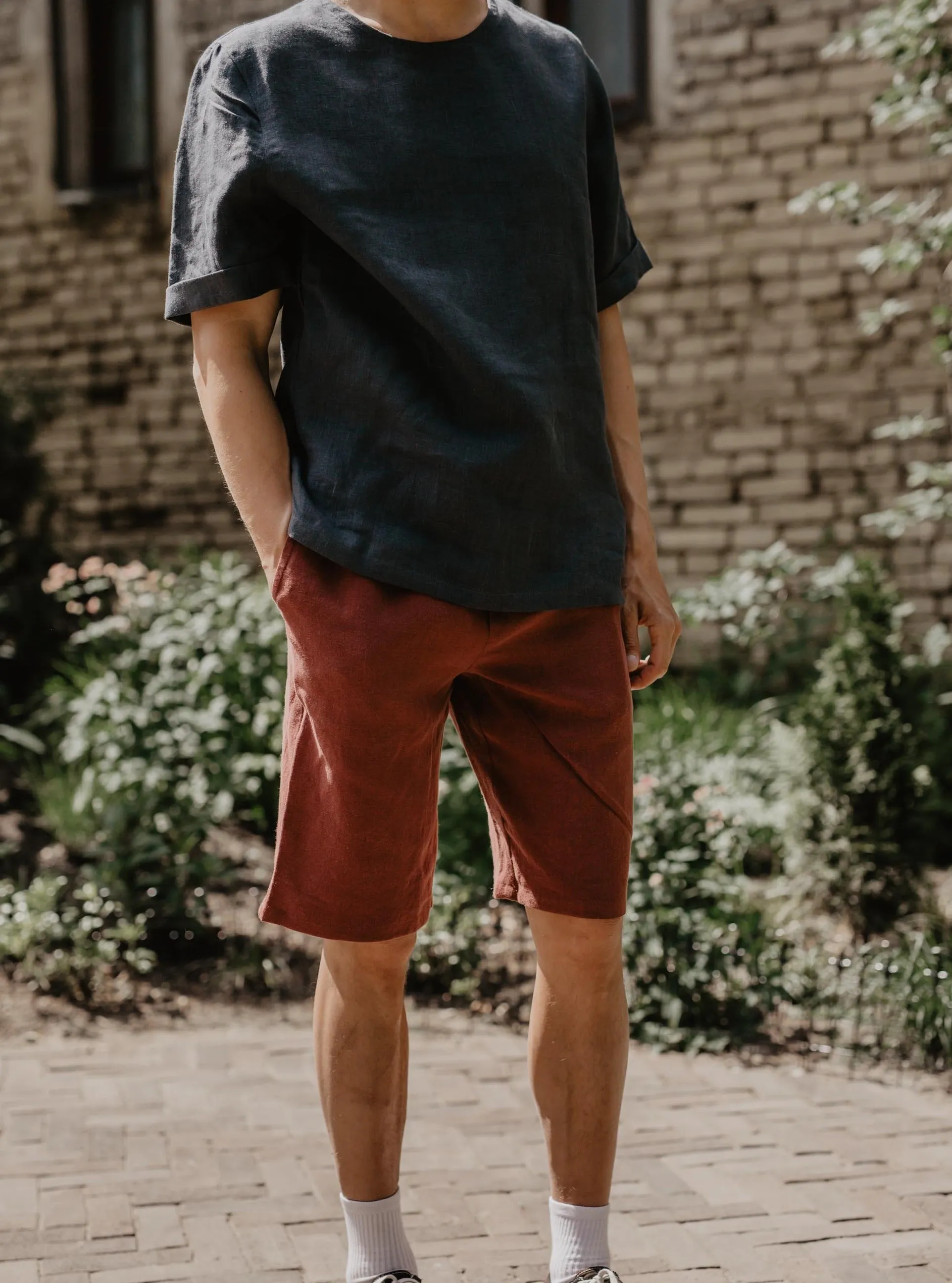 Linen top ATLAS - Charcoal