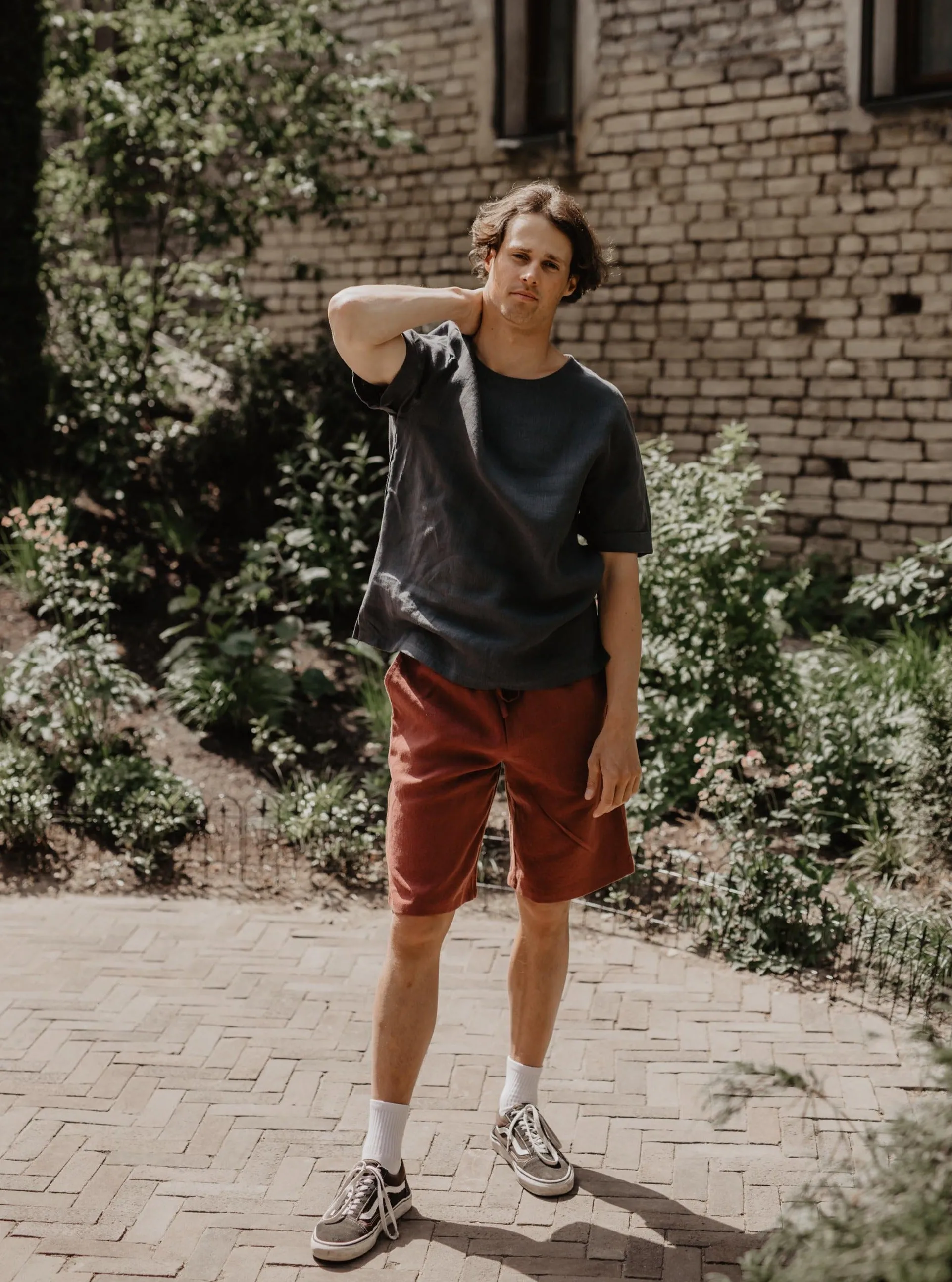 Linen top ATLAS - Charcoal