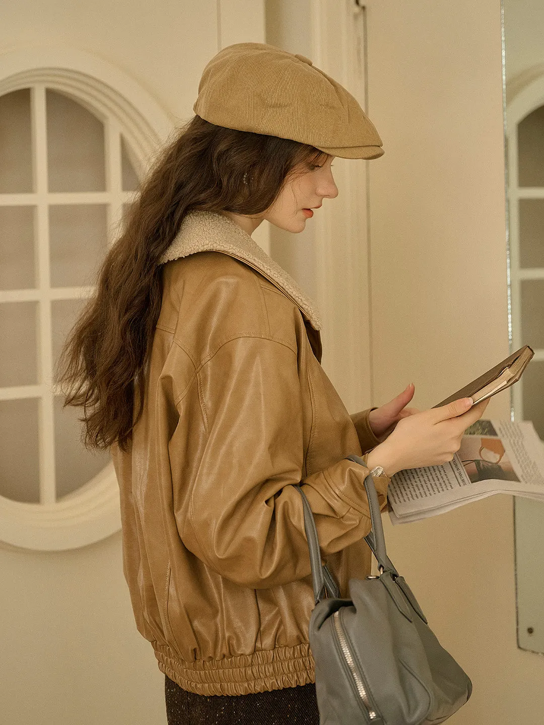 Loretta Vintage Removable Lambswool Lapel Pocket Jacket