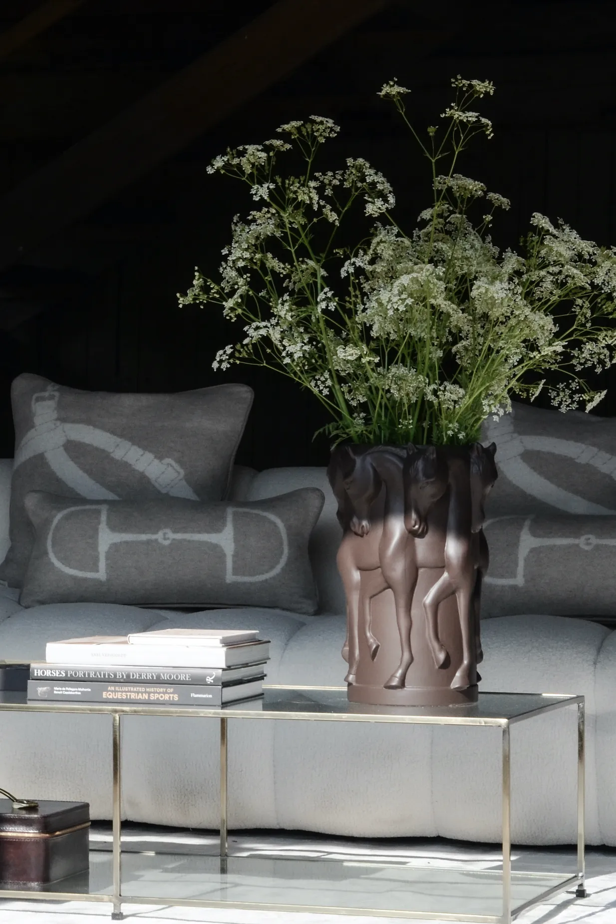 MATT BROWN CERAMIC VASE DANCING HORSES