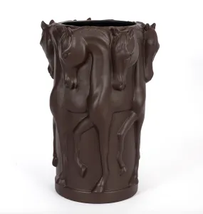 MATT BROWN CERAMIC VASE DANCING HORSES