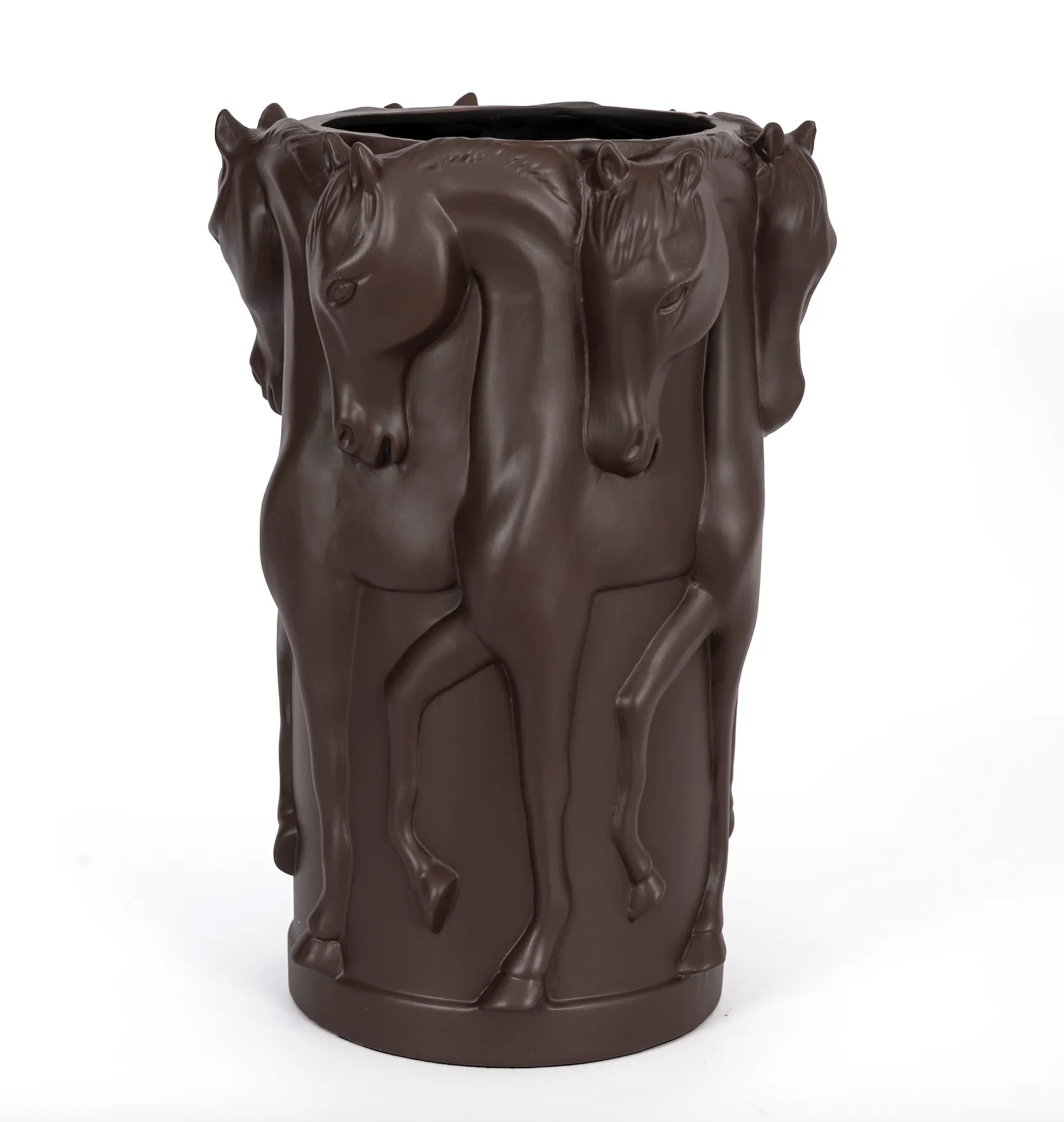MATT BROWN CERAMIC VASE DANCING HORSES