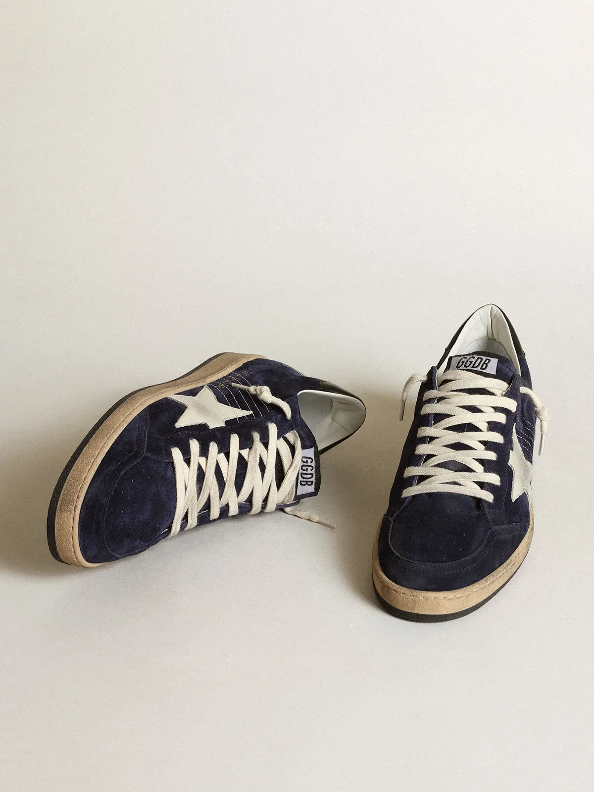 Men's Ball Star in dark blue suede with white nubuck star