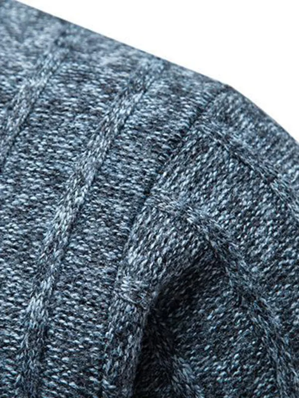 Men's stand collar zipper half sweater