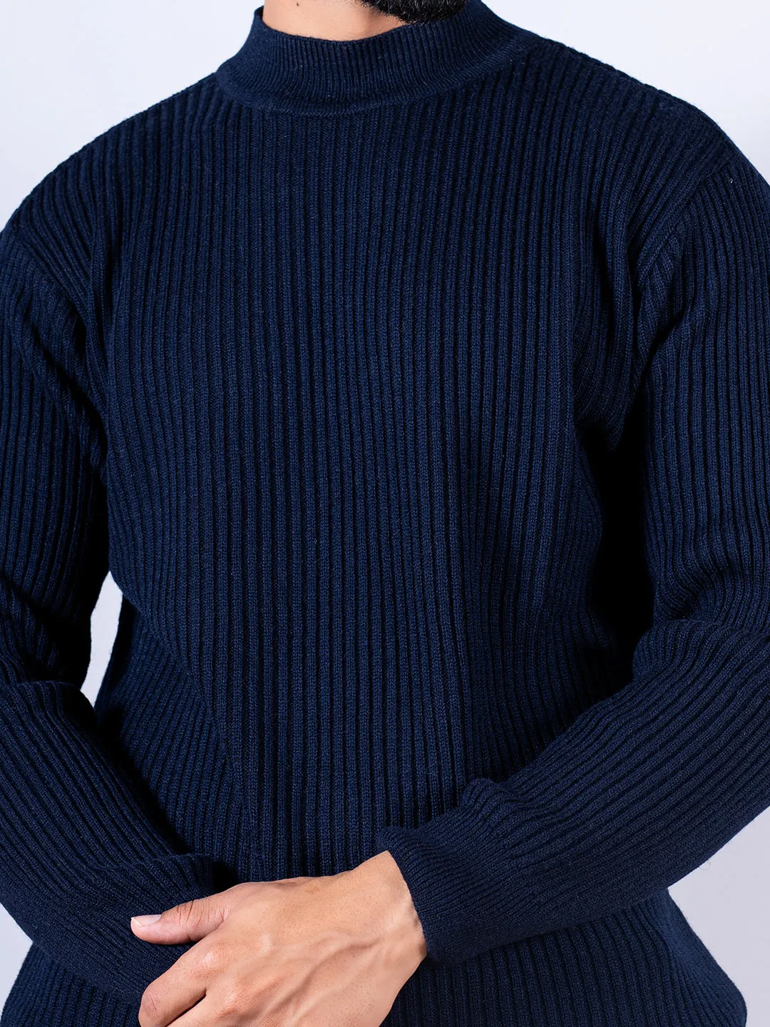 Navy Blue Color Turtle Neck Sweater