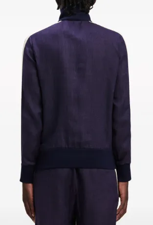 NAVY EMBROIDERED LOGO JACKET