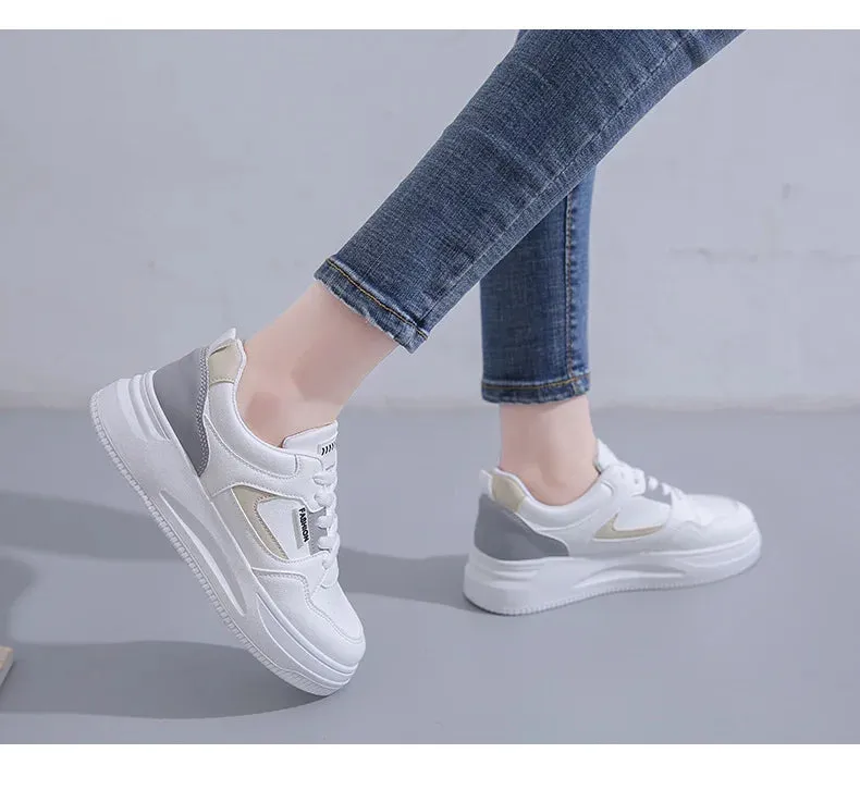 New Women's Platform High Top Sneakers Casual Vulcanized Sport Shoes Fashion White Shoe for Woman Autumn Winter Flats Shoes